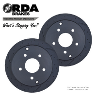 DIMPLED SLOTTED REAR DISC BRAKE ROTORS for HOLDEN COMMODORE VT-VZ V6 RDA41D