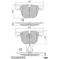 RDA GP MAX REAR BRAKE PADS for BMW X5 F15 M50d Tri-Turbo 2013-2018 RDB1499