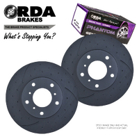 DIMPLED SLOTTED FRONT ROTORS + PADS for HOLDEN COMMODORE VF SSV BREMBO RDA8103D