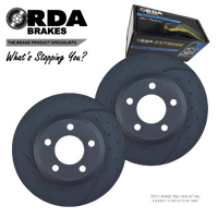 DIMPLED SLOTTED FRONT BRAKE ROTORS + PADS for Ford Ranger PJ PK 4WD 2006-2011 RDA7953D