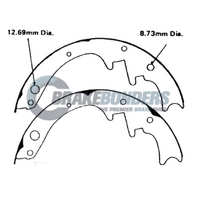 REAR BRAKE SHOES for FORD FALCON XY GTHO 10 x 2.5 1971-1972 N1265